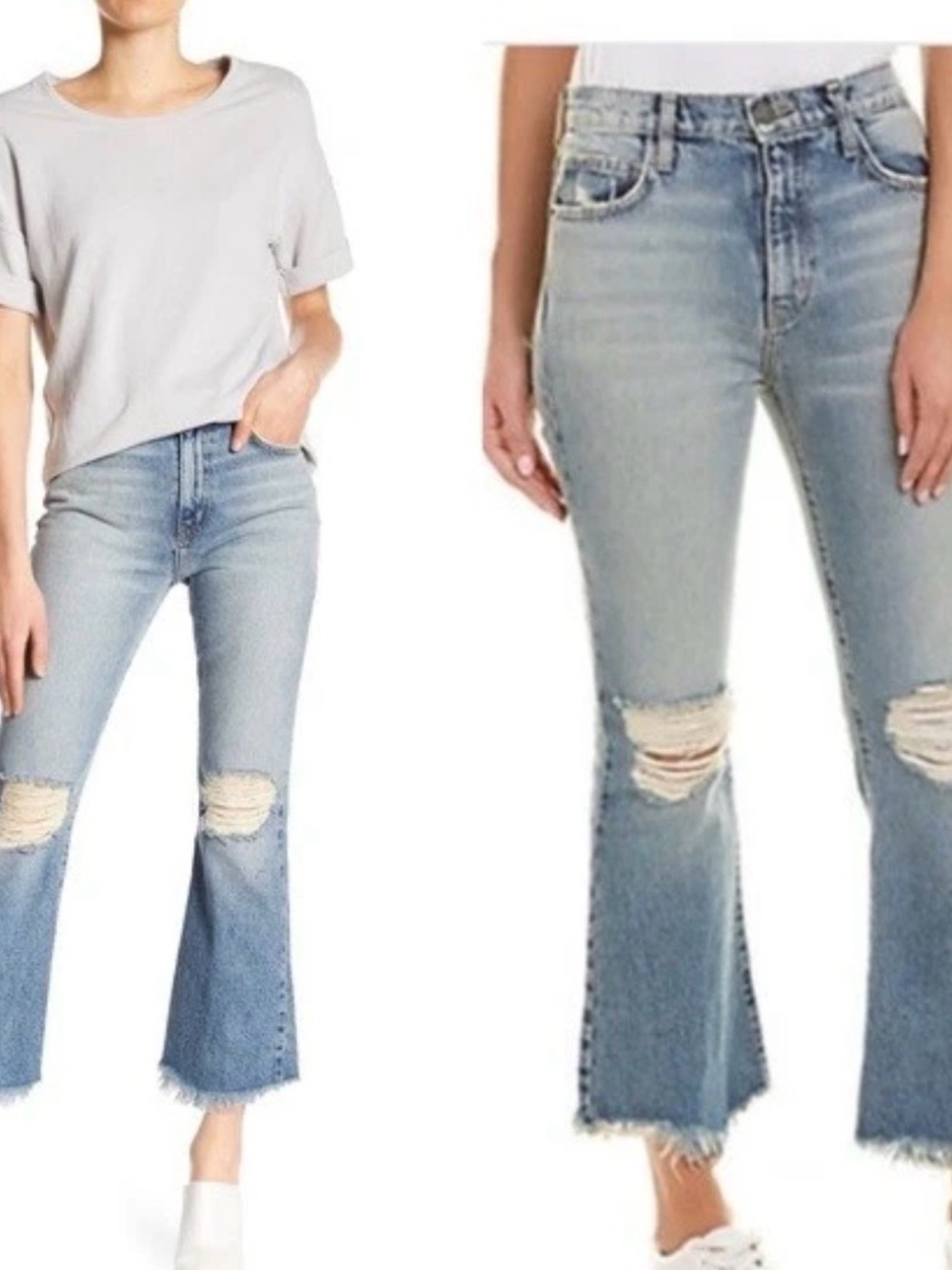Current Elliott - The High Waist Kick Jean in Colette Destroy Uneven Hem 25